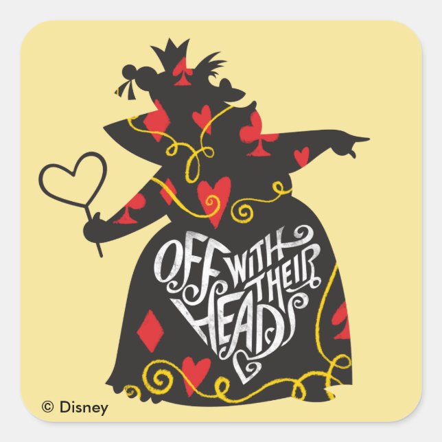 The Queen of Hearts | Off with Their Heads Square Sticker (Front)