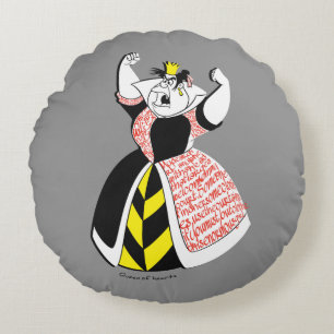 The Queen of Hearts   Skirt Text Design Round Pillow