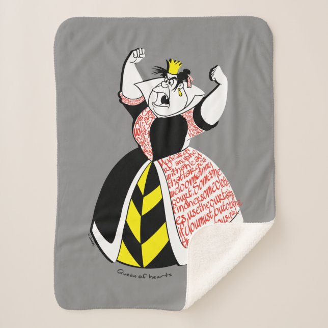 The Queen of Hearts | Skirt Text Design Sherpa Blanket (Front)