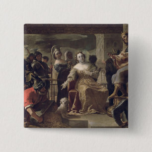 The Queen of Sheba before Solomon 2 Inch Square Button