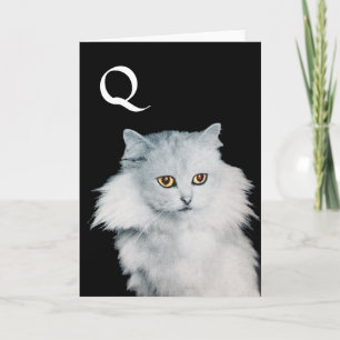 THE QUEEN OF WHITE CATS, MONOGRAM NOTE CARD