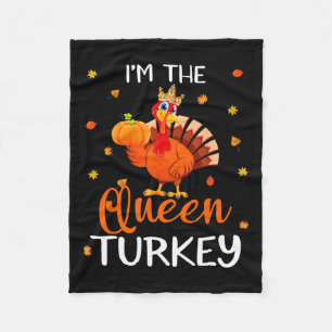 The Queen Turkey Thanksgiving Turkey Autumn Fall L Fleece Blanket