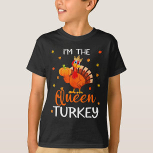 The Queen Turkey Thanksgiving Turkey Autumn Fall L T-Shirt
