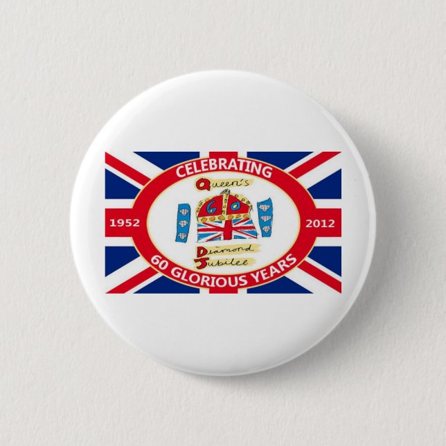 The Queen's Diamond Jubilee 2 Inch Round Button (Front)