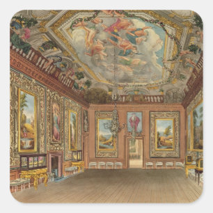 The Queen's Drawing Room, Windsor Castle, from 'Ro Square Sticker
