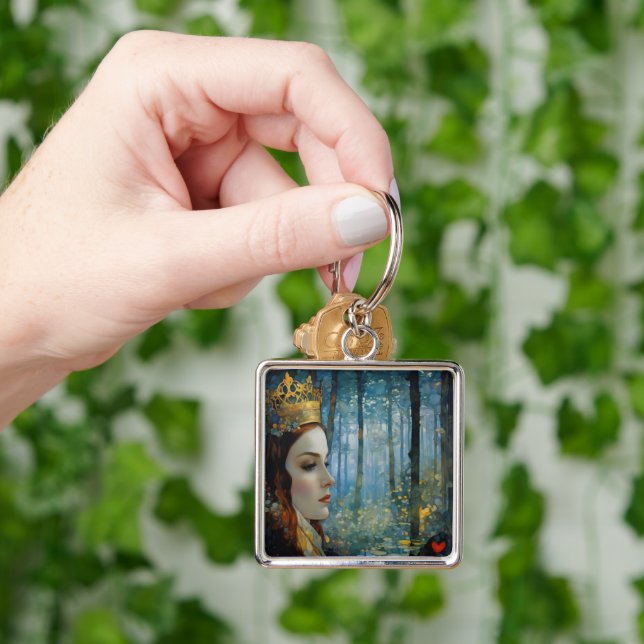The Queen's Lost Heart Fairytale Portrait Keychain (Hand)