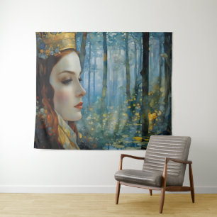 The Queen's Lost Heart Fairytale Portrait Tapestry