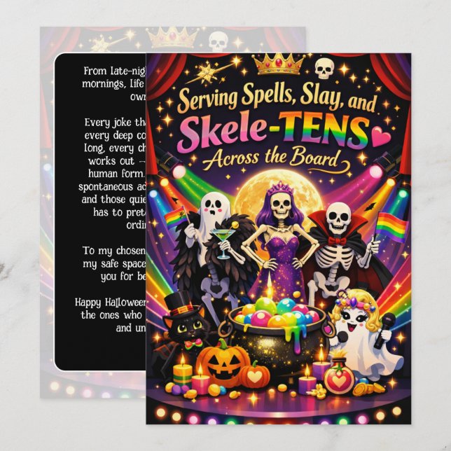 🎃🌈 The Queer Halloween Cabaret  card (Front/Back)