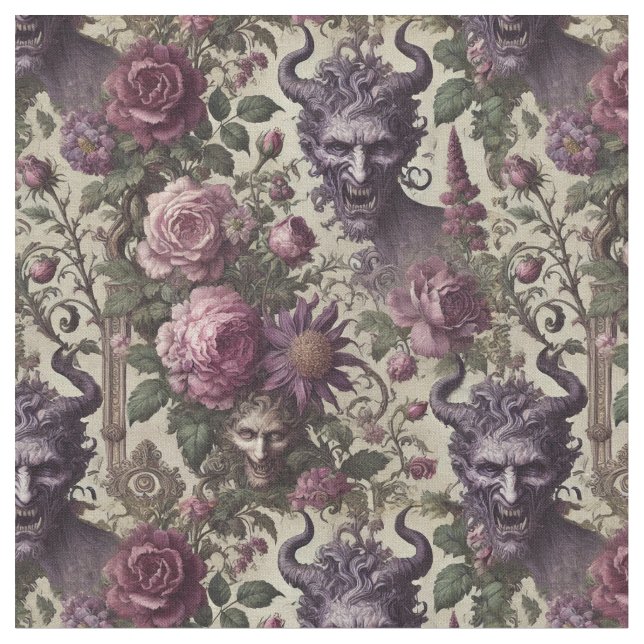 The Query of Blight – Gothic Classic Tile Fabric (Close Up)