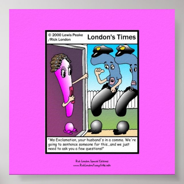 The Question Police Cartoon Framed Funny Poster (Front)