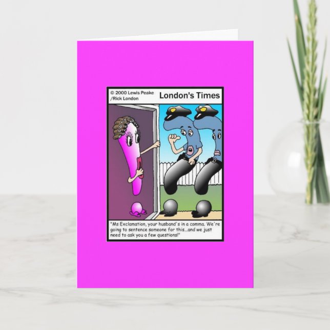 The Question Police Cartoon Funny Greeting Card (Front)