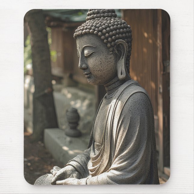 The Quiet Buddha Mouse Pad (Front)