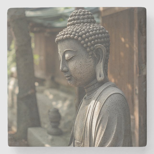 The Quiet Buddha Stone Coaster (Front)