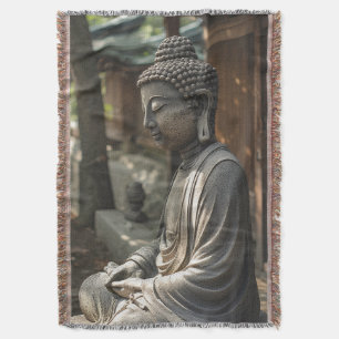 The Quiet Buddha Throw Blanket