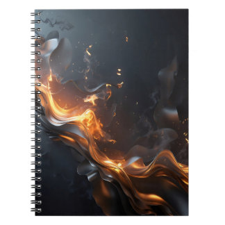 The Quiet Flame – Smoldering Gold & Black Notebook