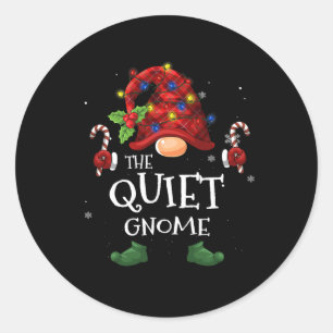 The Quiet Gnome Buffalo Plaid Christmas Tree Light Classic Round Sticker
