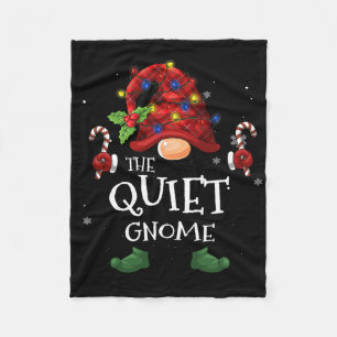 The Quiet Gnome Buffalo Plaid Christmas Tree Light Fleece Blanket