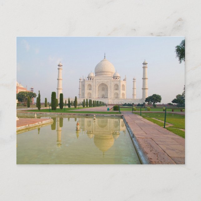 The quiet peaceful Taj Mahal at sunrise one of Postcard (Front)