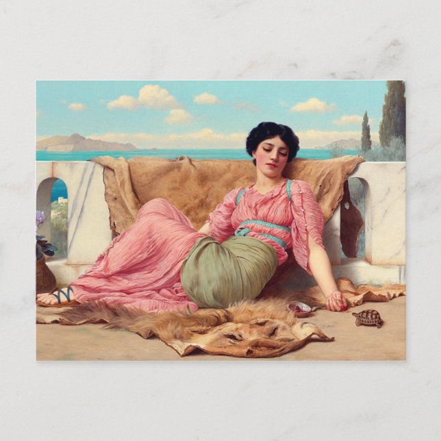 The quiet Pet by Godward Postcard (Front)