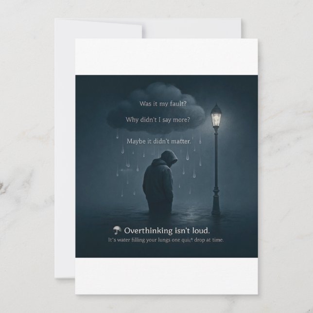 The Quiet Spiral – Realistic Overthinking Tee Invitation (Front)