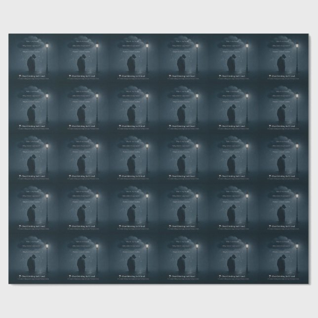 The Quiet Spiral – Realistic Overthinking Tee Wrapping Paper (Flat)