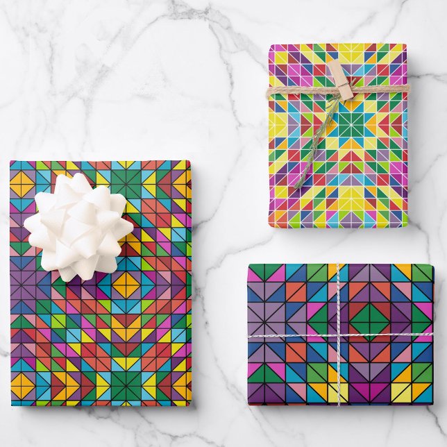 The Quilting Party Happy Colours 3 Coordinating Wrapping Paper Sheet (Creator Uploaded)