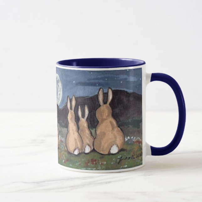 "The Rabbit in the Moon" Original Charming Artwork Mug (Right)