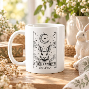 The Rabbit   Mystical Moon Tarot Card Illustration Coffee Mug