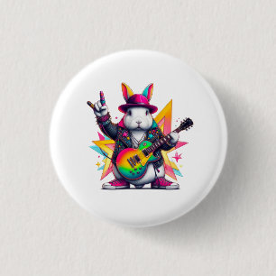 The rabbit rockstar 1 inch round button