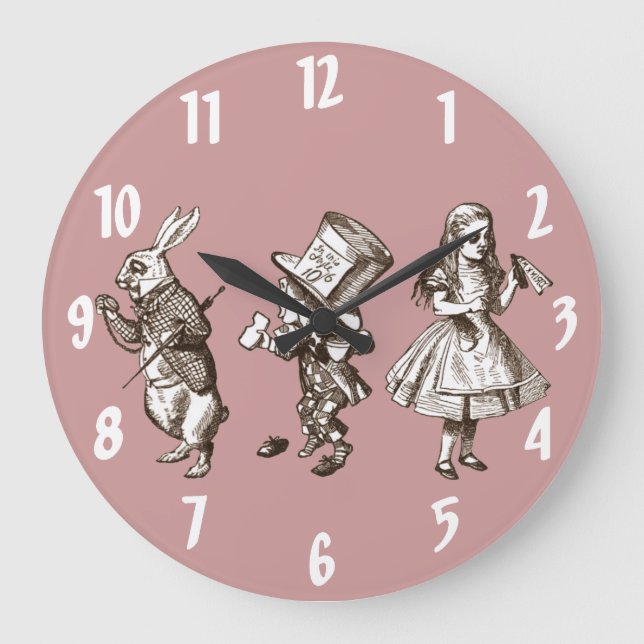 The Rabbit, the Hatter and Alice Wall Clock (Front)