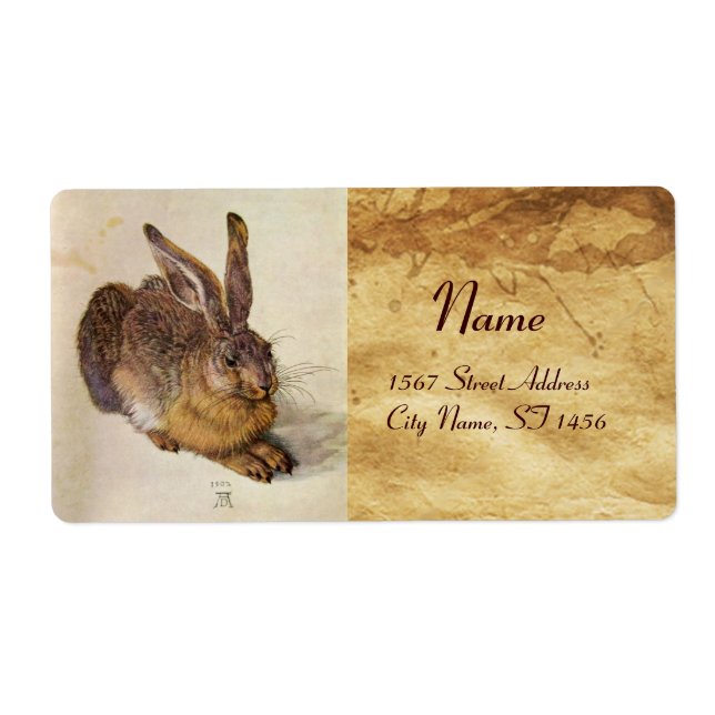 THE RABBIT ( Young Hare ) BROWN PARCHMENT (Front)