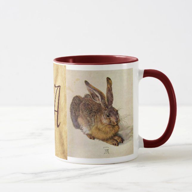 THE RABBIT ( Young Hare ) Monogram Mug (Right)
