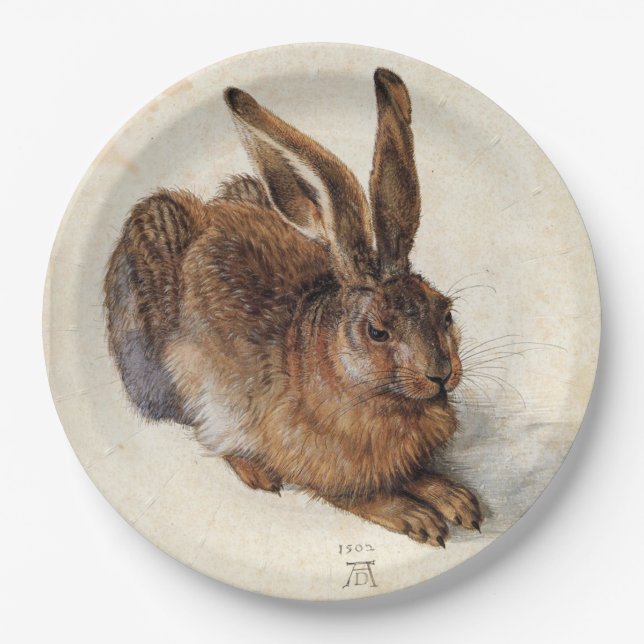 THE RABBIT ( Young Hare )  Paper Plate (Front)