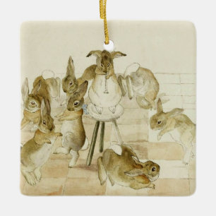 The Rabbits Christmas Party by Beatrix Potter Ceramic Ornament