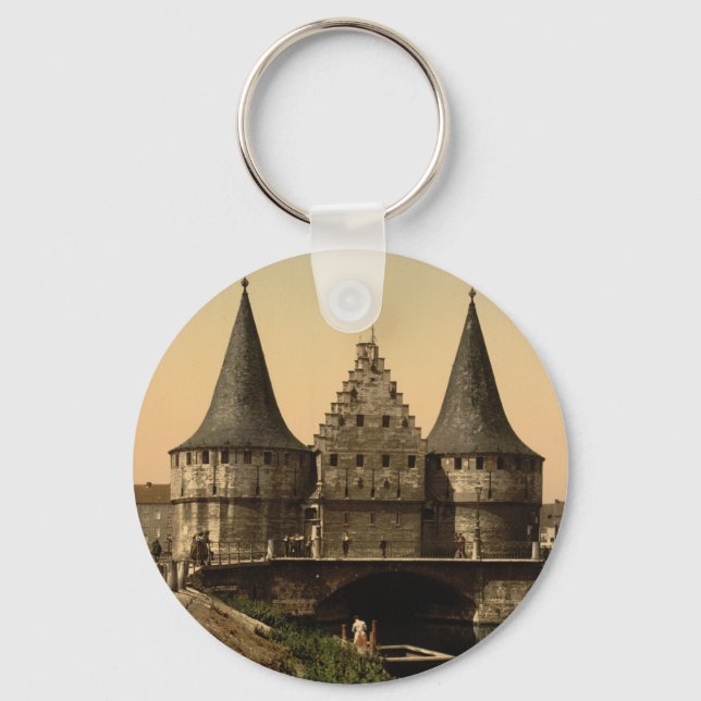 The Rabot Gate, Ghent, Belgium Keychain (Front)