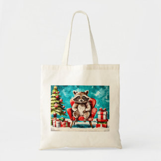 The Raccoon’s Christmas Chair Tote Bag
