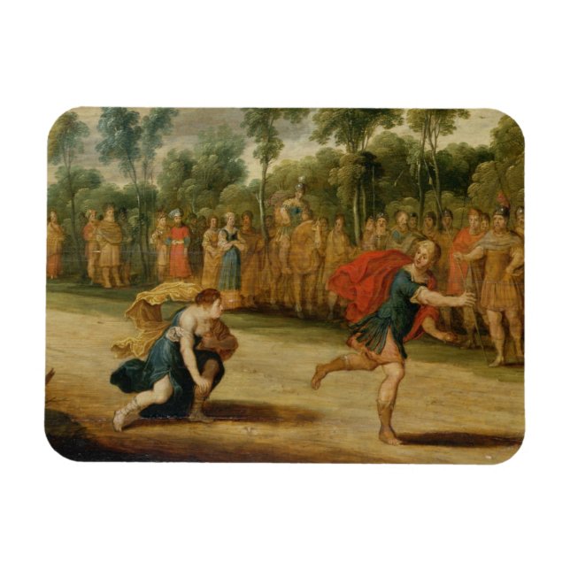 The Race of Atalanta and Hippomenes (oil on panel) Magnet (Horizontal)