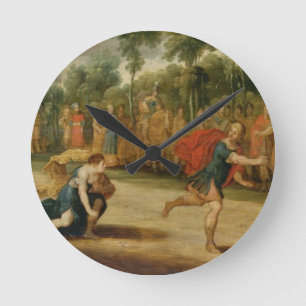 The Race of Atalanta and Hippomenes (oil on panel) Round Clock