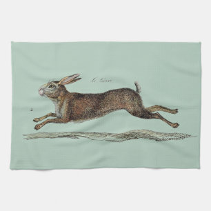 The Racing Hare at Easter Kitchen Towel