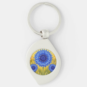 The Radiant Petal Cornflower Keychain
