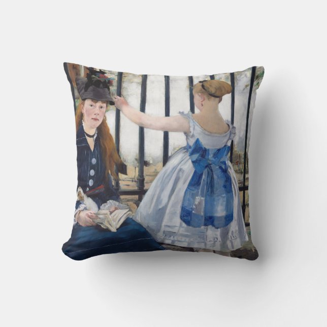 The Railway, Edouard Manet Throw Pillow (Front)