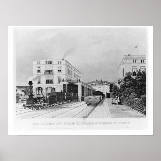 The railway station of the train Berlin-Potsdam Poster (Front)
