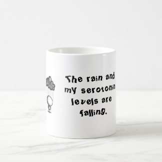 The rain and my serotonin levels are fall... coffee mug
