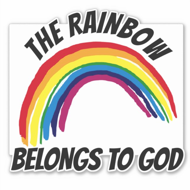 THE RAINBOW BELONGS TO GOD DECAL STICKERS (Front)