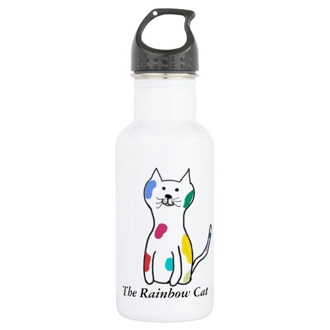 The Rainbow Cat Customizable 532 Ml Water Bottle (Front)