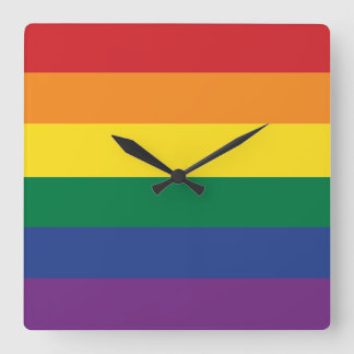 The Rainbow Flag Square Wall Clock