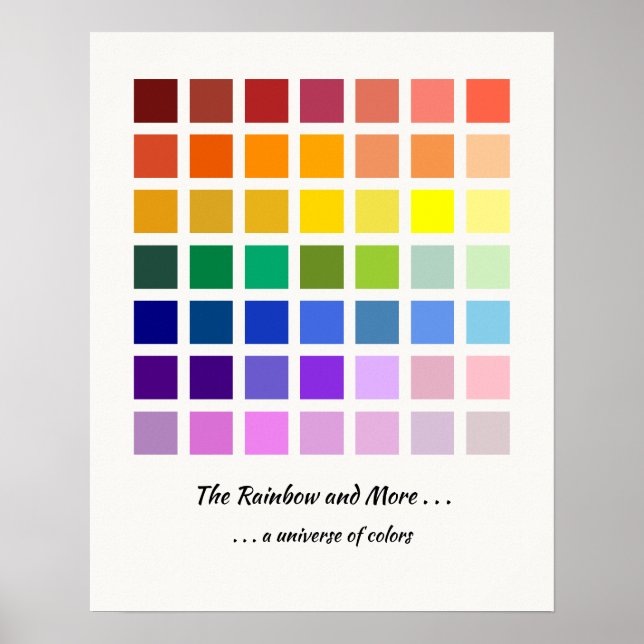 The Rainbow & More, a universe of colours 49 shade Poster (Front)