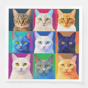 the rainbow of cats napkin