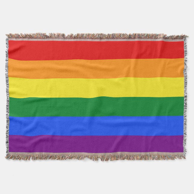The Rainbow Pride Flag Throw Blanket (Front)