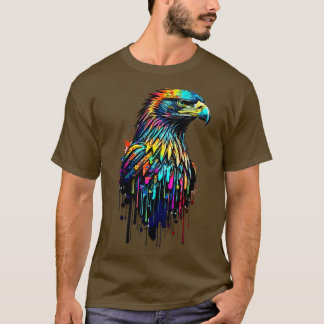 The rainbowcolored bald American eagle T-Shirt
